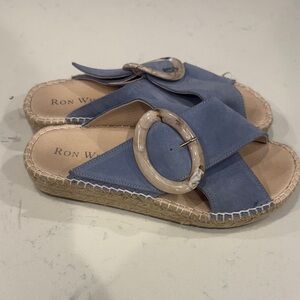 Ron White Erin Espadrille Platform Wedge Slide Sandal 36